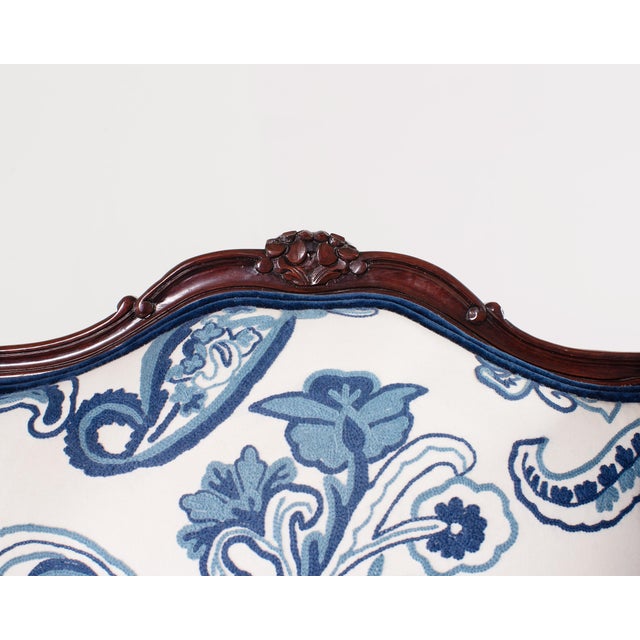 Louis XV Style Wingback Bergere Á Oreilles Crewel Work For Sale - Image 11 of 18