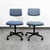 Unique and well made Danish task chair set by Jorgen Rasmussen for Labofa in blue. Clean and classic look. Iconic modern...