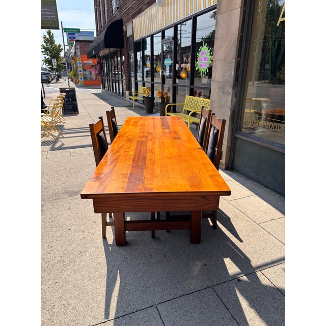 Wood 1920s Maple & White Oak Dining Table For Sale - Image 7 of 9