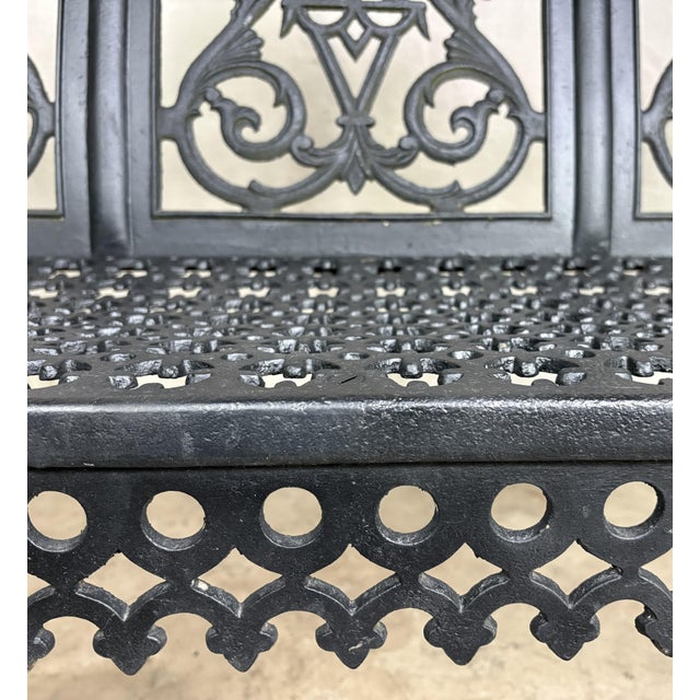 Gothic Early 20th Century McLean Style Curtain Bench, Heavy Cast Iron For Sale - Image 3 of 6