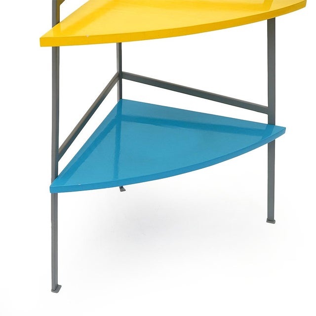 Wood Corner Two-Shelf Table, 1980s For Sale - Image 7 of 16