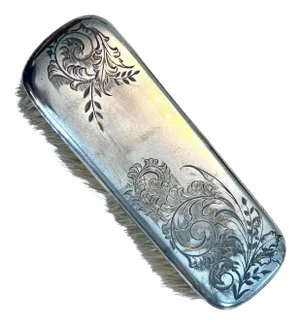 Silver Etched Horse Hair Clothes Brush