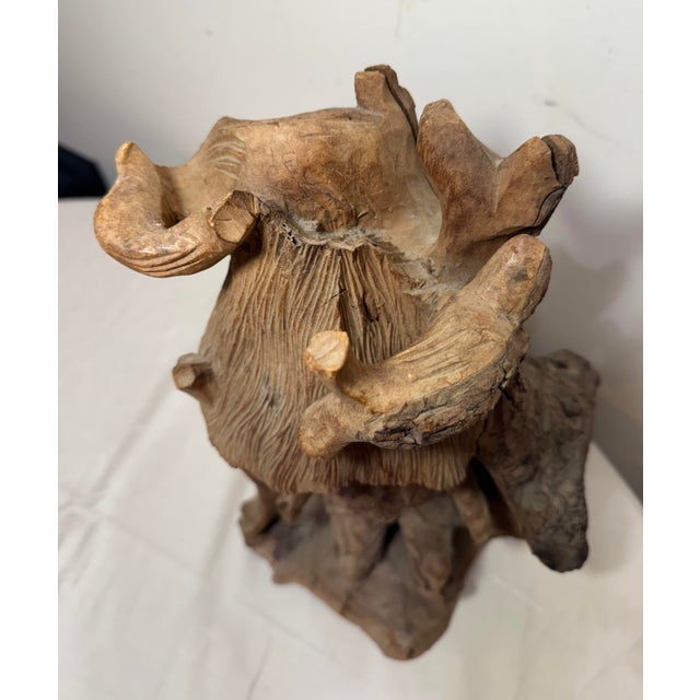 Antique Hand Carved German Tree Trunk Figural Folk Art Sculpture Statue Carving For Sale In New York - Image 6 of 14