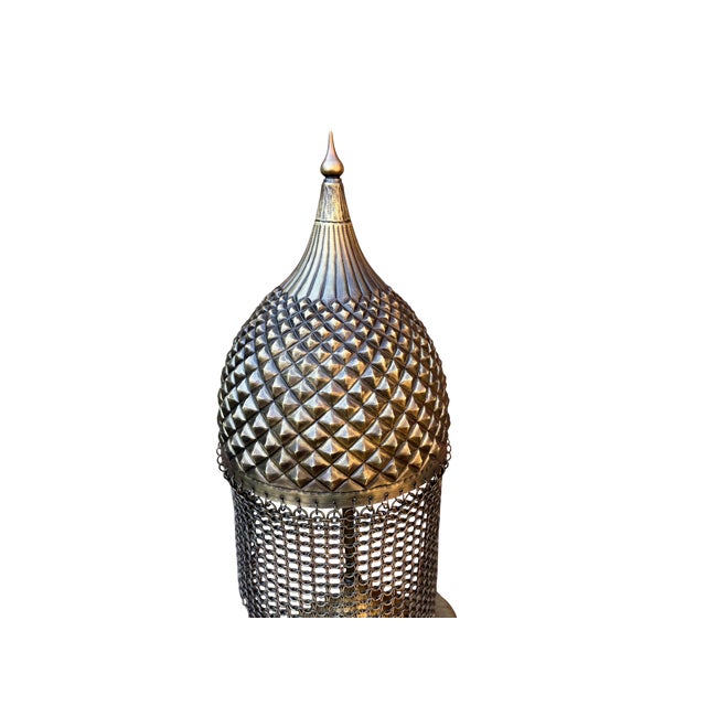 Double Hammered Brass Helmet For Sale - Image 13 of 15