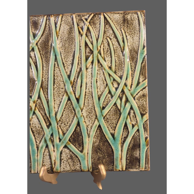 Late 20th Century Vintage Fortunata Wall Hanging Italian Majolica Ceramic Trivet Tile #3 For Sale - Image 5 of 9