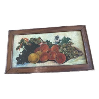 Early 20th Century Fruit Still Life Oil Painting in Original Frame For Sale