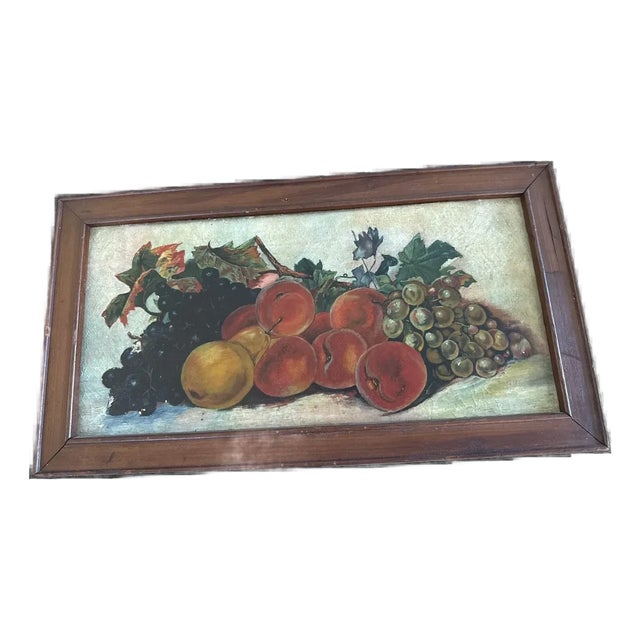 Early 20th Century Fruit Still Life Oil Painting in Original Frame For Sale