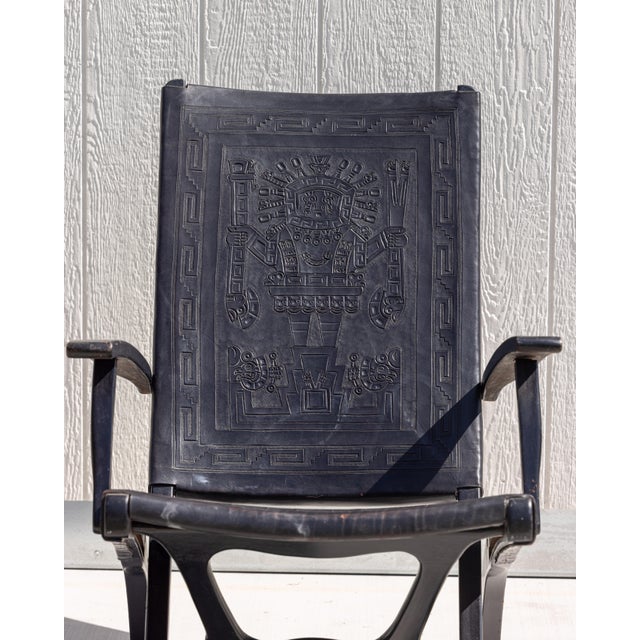 Black 1960s Folding Lounge Chair Attributed to Angel Pazmiño for Muebles De Estilo For Sale - Image 8 of 17