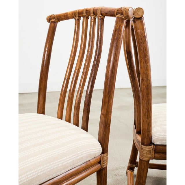 Set of Eight McGuire Organic Modern Rattan Dining Chairs For Sale - Image 18 of 18