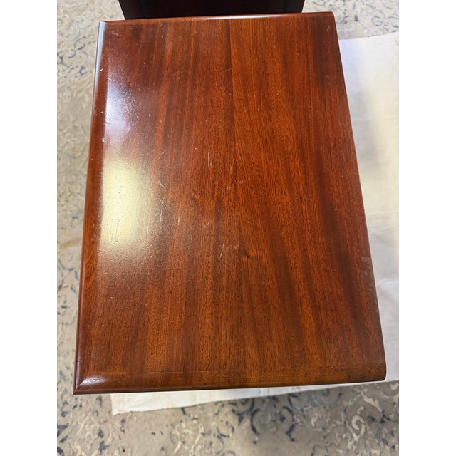 Pair of 1940’s Solid Mahogany Queen Anne Night Stands For Sale - Image 10 of 11
