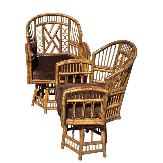 1960s Bamboo Rattan Brighton Pavilion Chairs - Pair For Sale - Image 5 of 8