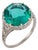 1930s Art Deco Gia 5.45 Carat Emerald Diamond Platinum Cocktail Ring, Size 7.75 For Sale