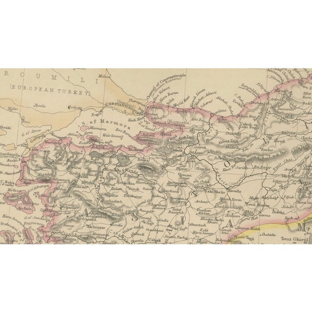 Antique Map of Turkey in Asia, 1860s For Sale - Image 10 of 13