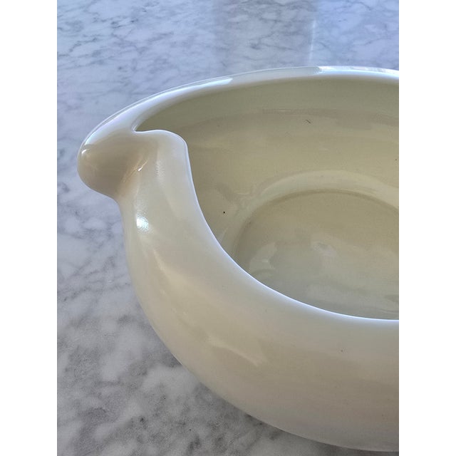 Ivory Vintage Chinese Blanc De Chine–Style Lotus Porcelain Bowl With Hallmark For Sale - Image 8 of 10