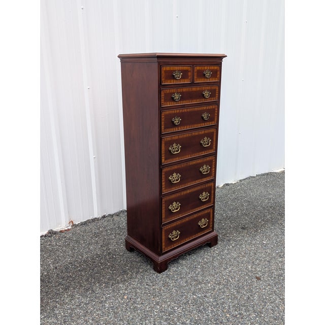 Mid 20th Century Drexel Georgian Lingerie Chest With Chippendale Brass Pulls For Sale - Image 13 of 13