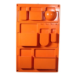 Orange Plastic Wall Organiser, 1970s For Sale