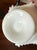 Glass Vintage Milk Glass With Clear Ruffle Edges Fruit Bowl Candy Dish Cottage MCM For Sale - Image 7 of 7