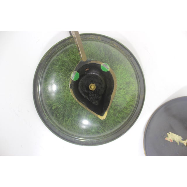 Mid 20th Century Mid Century Dayagi Brass Judaica Lamp With Egyptian Hieroglyphs and a Verdigris Finish For Sale - Image 5 of 12