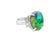 8.62 Carat Australian Opal Diamond Platinum Ring Size 5.25 For Sale - Image 4 of 4