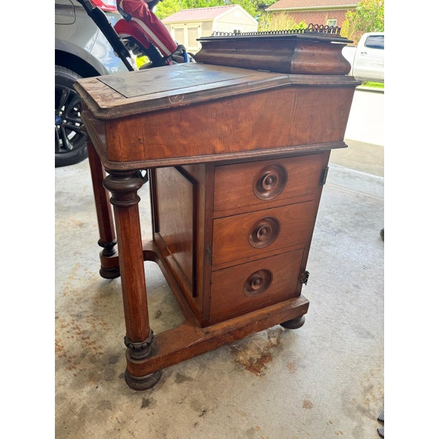 Brown Victorian Davenport Desk — Edwards & Roberts, London, C. 1860s For Sale - Image 8 of 8
