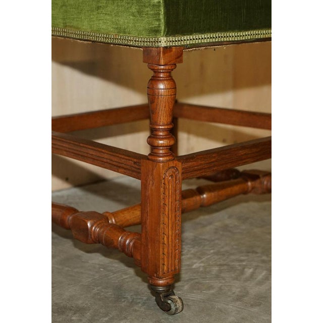 Antique Victorian Green Desk Chair from Edward & Roberts For Sale - Image 13 of 18