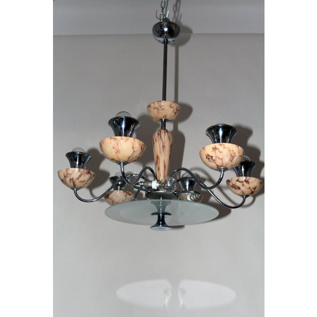 Art Deco Chandelier in Chrome, 1930s For Sale - Image 9 of 18