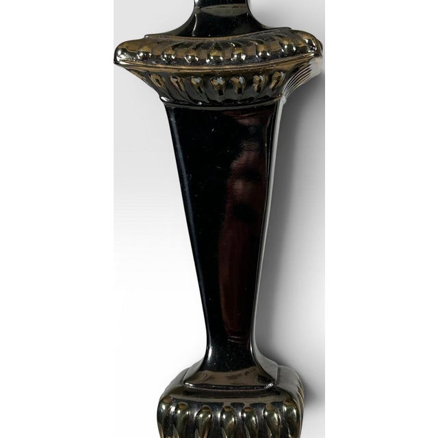 Mid 20th Century Neoclassical Brass and Painted Milk Glass Grapevine Lamps - A Pair For Sale - Image 12 of 18