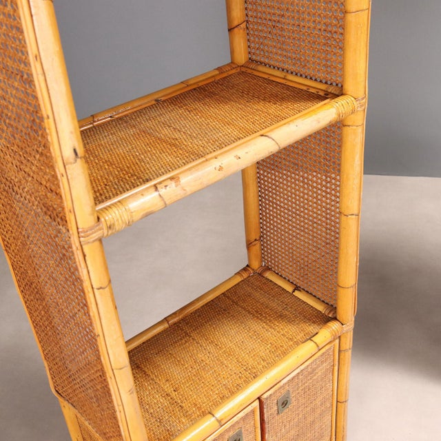 Vintage Italian Bookcase in Bamboo, 1980s For Sale - Image 11 of 14