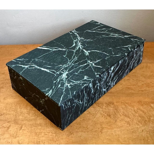 Vintage Green Marble Box For Sale - Image 13 of 13