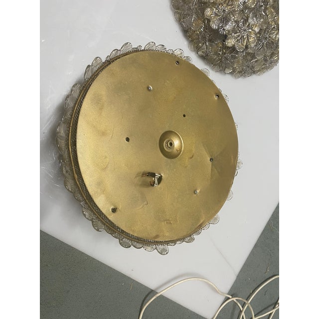 1960s Murano Glass Flower Flushmounts from Seguso, 1960s, Set of 2 For Sale - Image 5 of 13