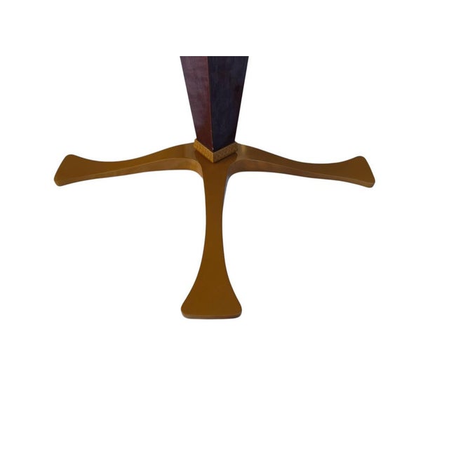 Brown Wood and Brass Table attributed to Fulvio Brembilla for RB Design, 1950s For Sale - Image 8 of 9