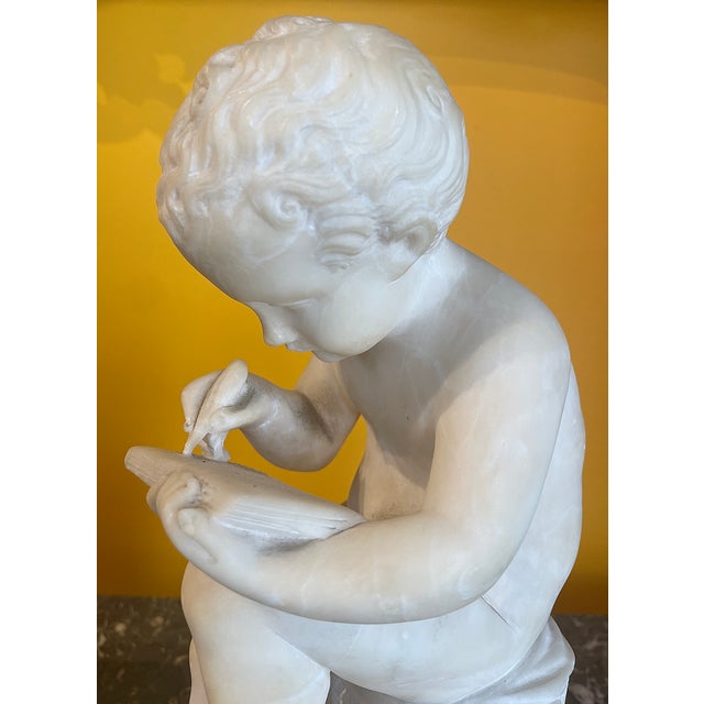 Stone Antique Italian Marble Sculpture of a Child in the Style of Canova For Sale - Image 7 of 11