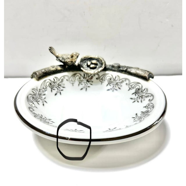 Vintage Bird Nest Soap Dish – Silver Gilt Vanity Tray – Jewelry Dish Ring Holder For Sale - Image 10 of 10