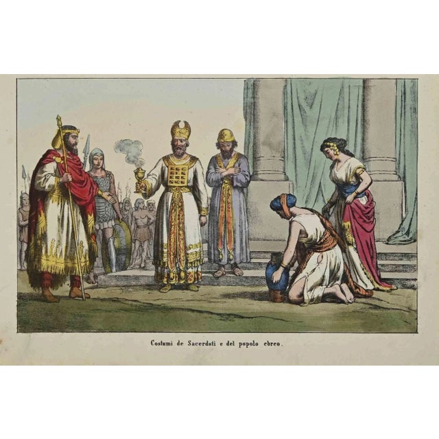 Customs -Jewish Costume is a Hand-colored lithograph on paper realized in 1862. Titled on the lower. The artwork belongs...