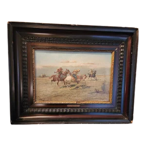 19th Century Orientalist French Oil on Canvas, Framed