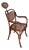 Rare Late Victorian Bent Oak and Brass Barbers Chair With Cane Seat, Austria For Sale