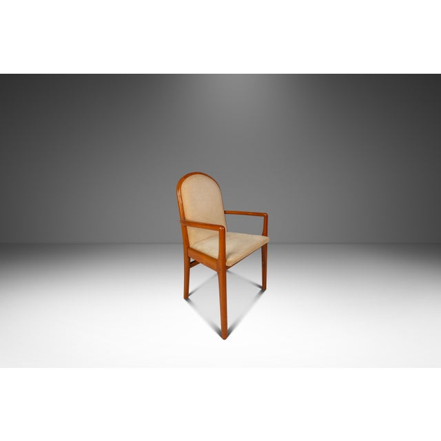 Mid-Century Modern Set of Six (6) Danish Mid-Century Modern High-Back Dining Chairs in Solid Teak Attributed to Schou Andersen, Denmark, C. 1970s For Sale - Image 3 of 18