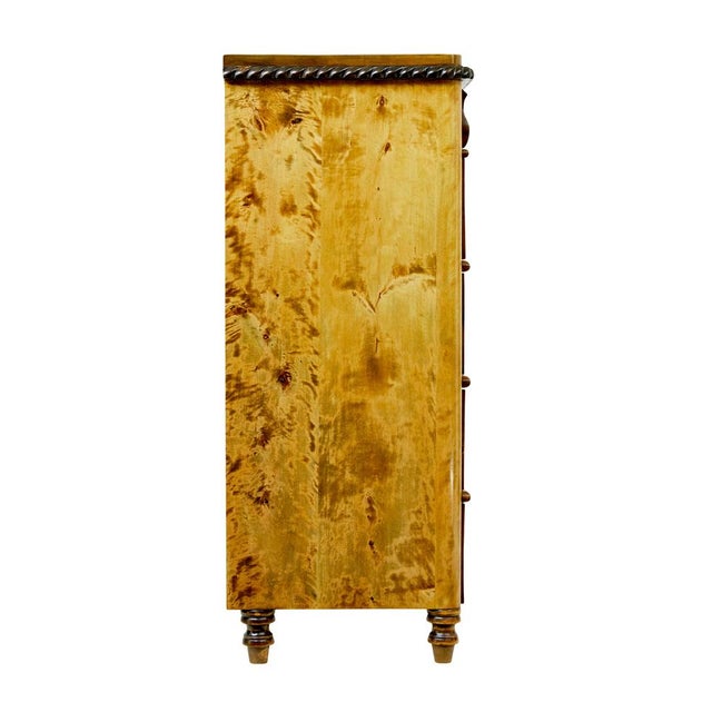 Traditional Swedish Carved Birch Chest of Drawers, 1870s For Sale - Image 3 of 10