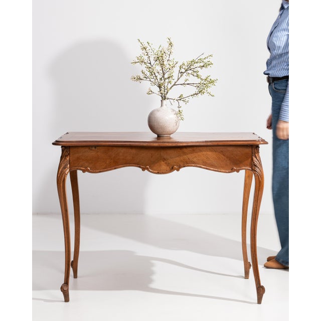 Wood Louis XV Side Table with Single Drawer in Original Patina, Rococo Style, France, 19th Century For Sale - Image 7 of 16