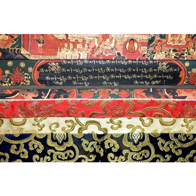 Early 21st Century Tibetan Thangka Hand Painted Amitabha For Sale - Image 5 of 13