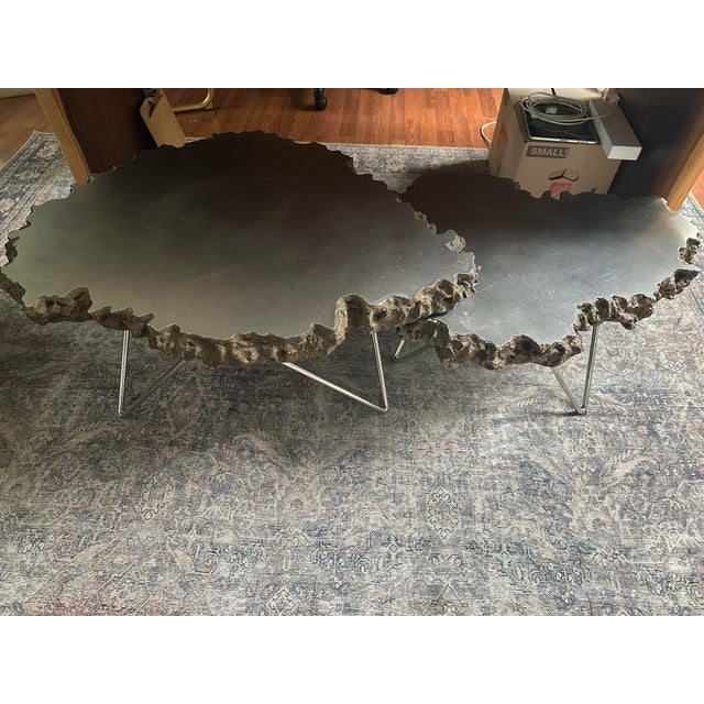 San Francisco Palecek Nesting Lava Coffee Table Set of 2 For Sale In Fayetteville, AR - Image 6 of 12