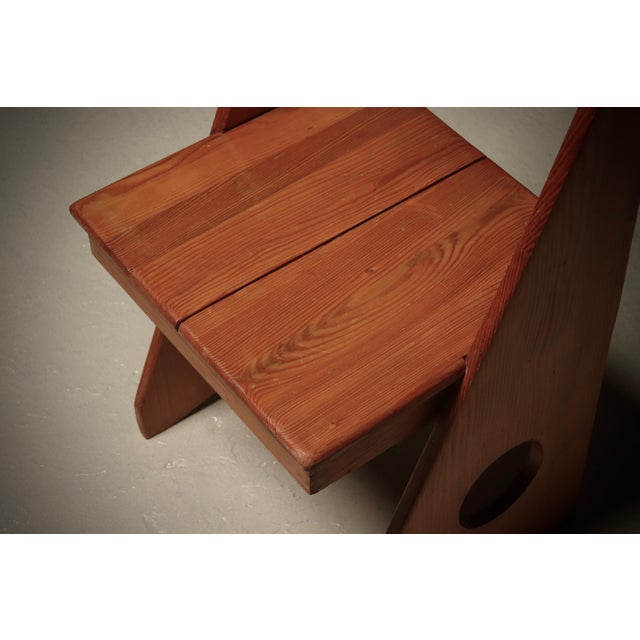 Pine Accent Chair by Gilbert Marklund for Furusnickarn AB, 1970s For Sale - Image 9 of 10