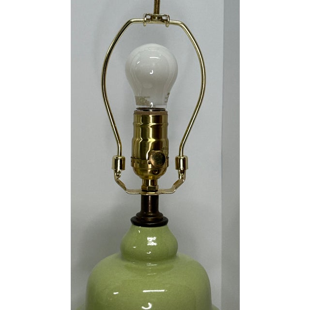 1970s Lemongrass Ginger Jar Table Lamps - a Pair For Sale - Image 9 of 11