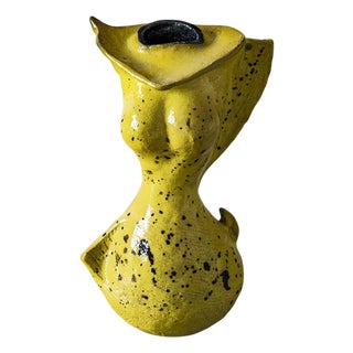 Yellow Ceramic Vase by Poemu, France 2023 For Sale