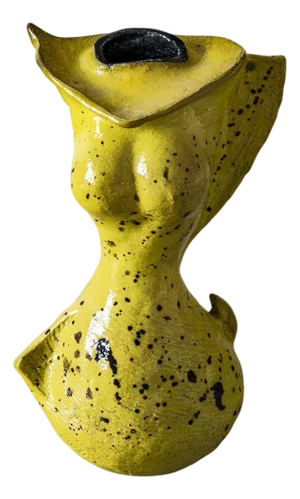Yellow Ceramic Vase by Poemu, France 2023