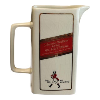 1960s Mid-Century Modern English Johnny Walker Red Label Whiskey Water Pitcher For Sale