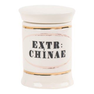 Antique-Style Small Ceramic Apothecary Jar - Extr: Chinae For Sale