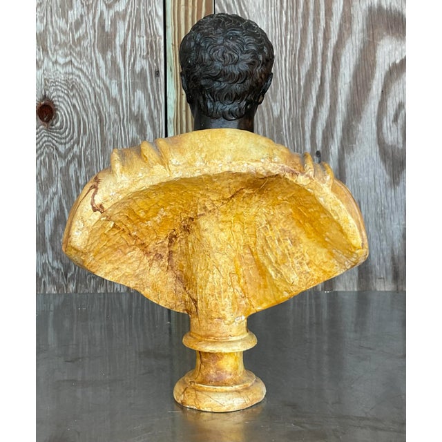 Vintage Grand Tour Faux Finished Plaster Bust For Sale - Image 4 of 7