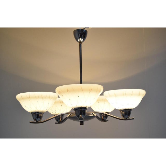 Mid-Century Chandelier attributed to Company Drukov, 1960s For Sale - Image 12 of 17
