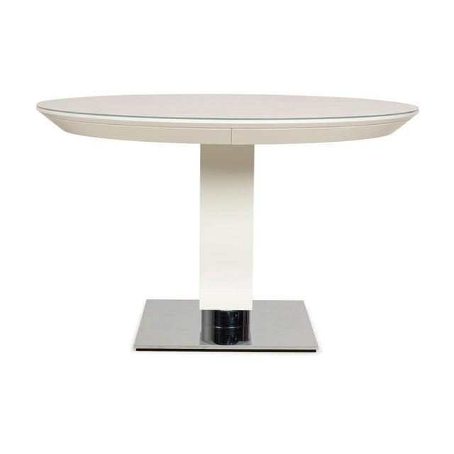 Bacher Todo Wood Glass Dining Table White For Sale - Image 9 of 12